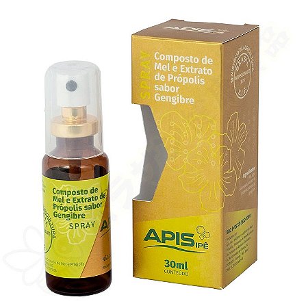 Própolis Spray com Mel e Gengibre 30ml - Apis Ipe