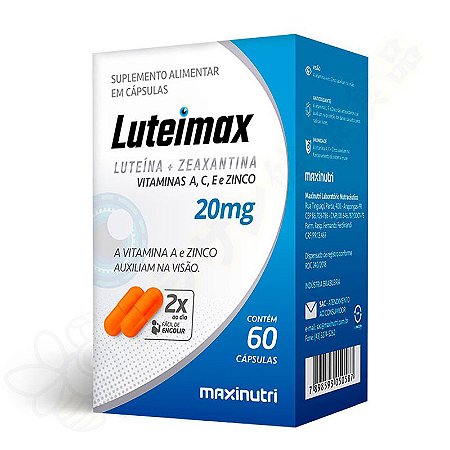 Luteimax – Luteína & Zeaxantina + Vit. A, C, E e Zinco - Maxinutri