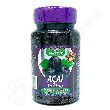 Açaí 100% Liofilizado 600mg c/80 cápsulas - Native