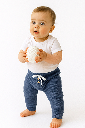 Calça Canelada Chumbo Unissex (Rn-3m);(6-9m)