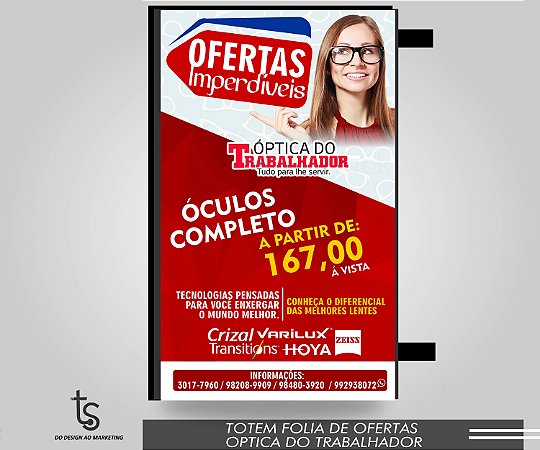 Totem Vertical - Óptica do Trabalhador