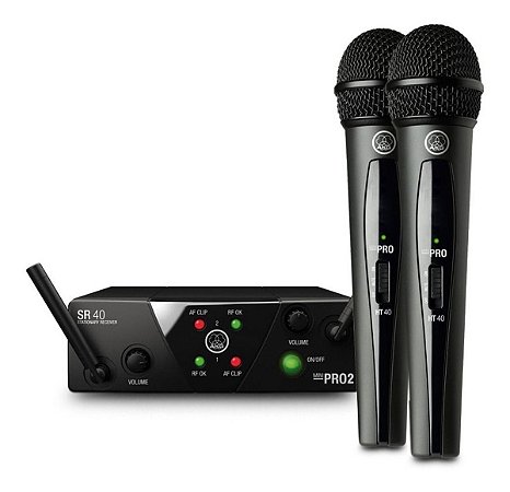 Microfone Duplo S/fio Akg Wms 40 Pro Mini Dual