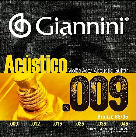Encordoamento para Violão Giannini GESWAL aço   009