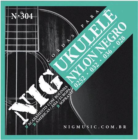 Encordoamento NIG N304 Ukulele soprano nylon preto