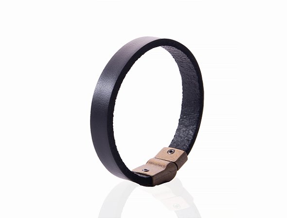 Pulseira Black Leather