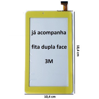 Tela de Vidro Touch para Tablet Dl Play Kids Tx330bra Tx 330 Amarelo