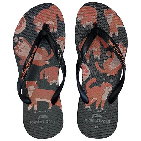 Chinelo de dedo Estampado Slim Feminino Tropical Brasil