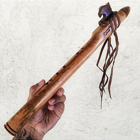 Flauta Nativa Média - Afinada em Lá - Totem da Águia