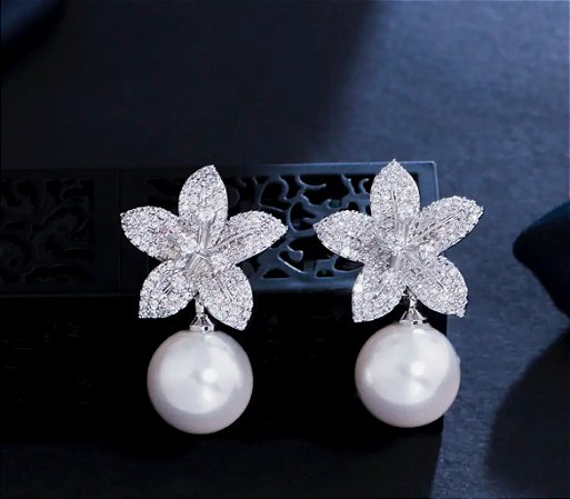 Brincos Zircônias e Pérolas 102