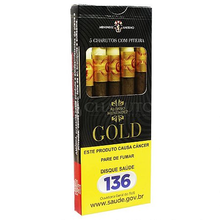 Cigarrilha Alonso Menendez GOLD Piteira Cx com 5 Unidades