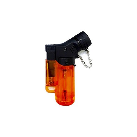 Isqueiro Mini Neon Torch Recarregável Maçarico com Gás Laranja