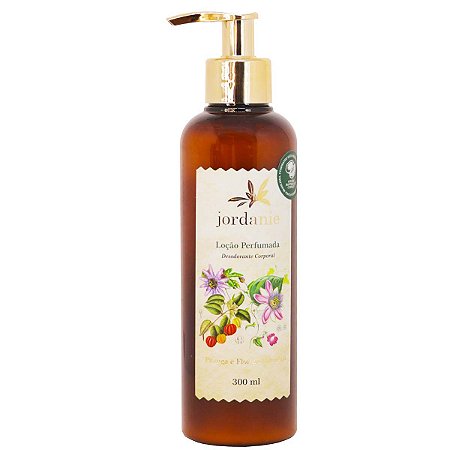 Loção corporal perfumada Jordanie pitanga e flor de maracujá 300 ml