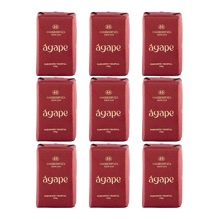 Sabonete em barra vegetal Madressenza ágape 180 g - 9 unidades