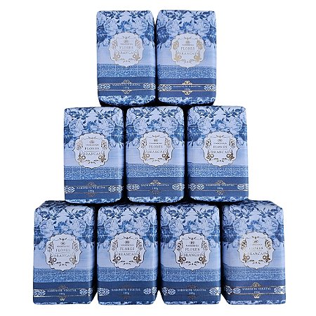 Sabonete em barra vegetal Madressenza flores brancas 180 g - 9 unidades