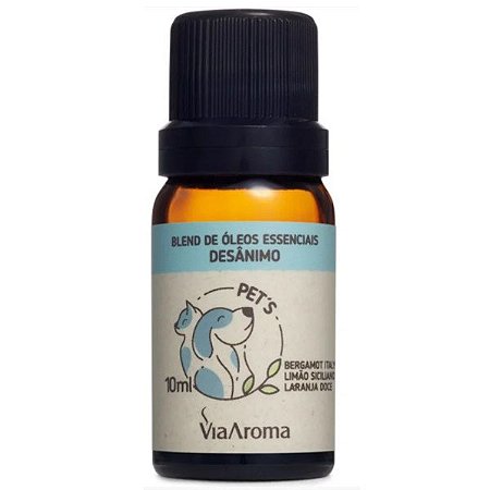 Blend óleos essenciais Via Aroma pets desânimo 10 ml