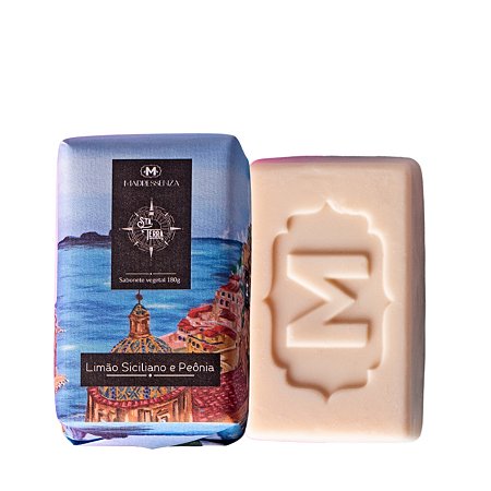 Sabonete em barra vegetal Madressenza limão siciliano e peônia 180 g