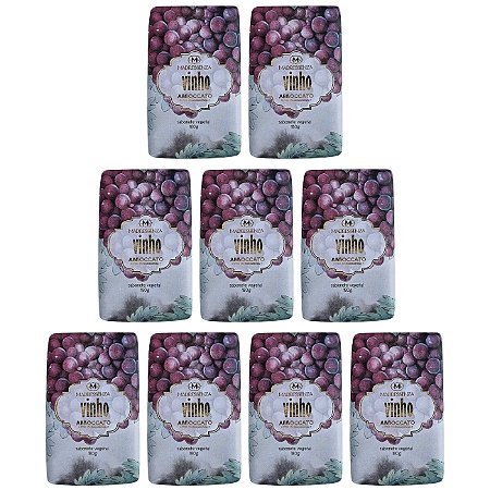 Sabonete em barra vegetal Madressenza vinho 180 g - 9 unidades