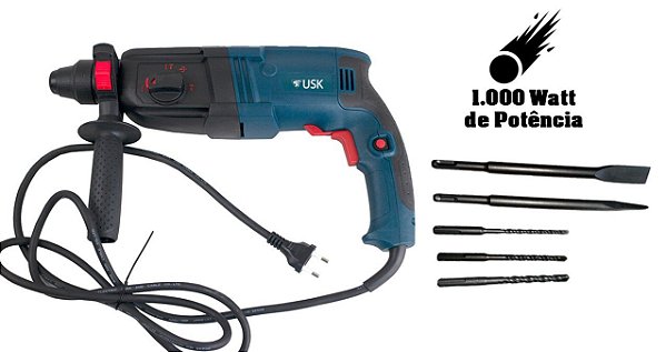 Martelete Perfurador Rompedor 1000w 3001 USK