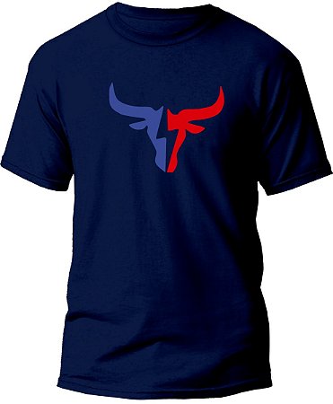 Camiseta Country Masculina 100% Algodão Boi Blue Red Azul
