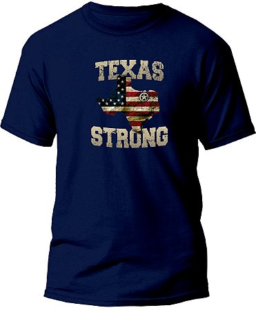 Camiseta Country Masculina 100% Algodão Texas Strong Env Azul