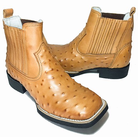 Botina Estampa Avest Camel Sola Preta Bico Quadrado