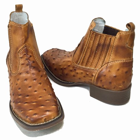 Botina Estampa Avest Camel Sola Marrom Bico Quadrado