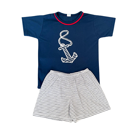 Pijama Meia Manga Masculino Infantil Âncora - Lily Pijamas