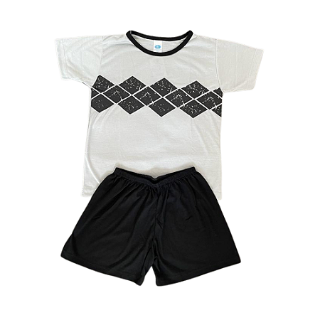 Pijama Meia Manga Masculino Infantil Mosaico - Lily Pijamas