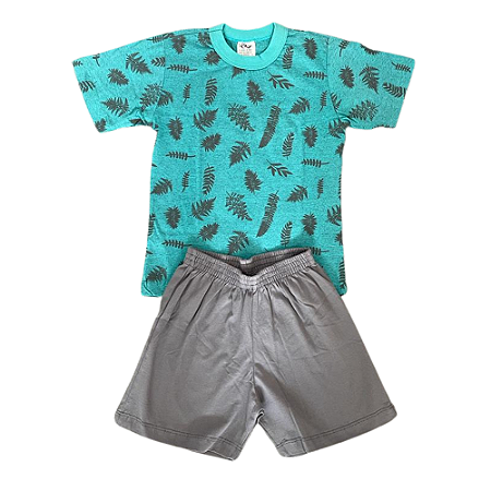 Pijama Meia Manga Masculino Infantil Verde - Lily Pijamas