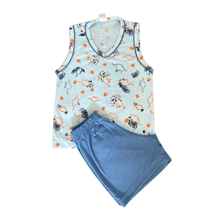 Pijama Regata Infantil Masculino Dinossauro - Lily Pijamas