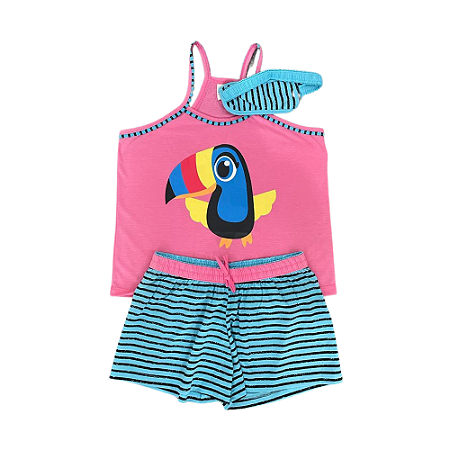 Pijama Regata Feminino Infantil com Tapa Olho - Lily Pijamas