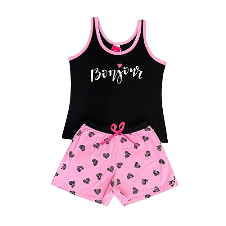 Pijama Short Doll Regata Bonjour Adulto Feminino - Lily Pijamas