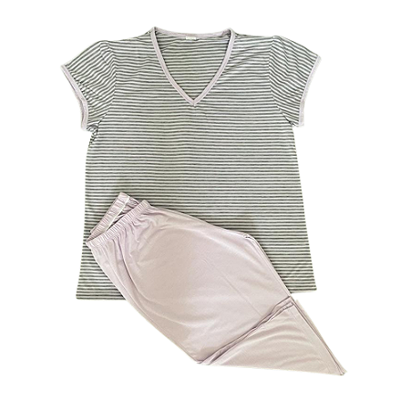Pijama Meia Manga Pescador Adulto Feminino - Lily Pijamas