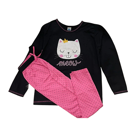 Pijama Infantil Feminino Longo e Calça Comprida - Lily Pijamas