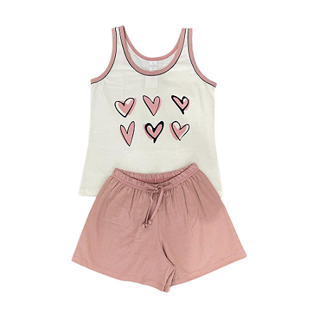 Pijama Regata Feminino Adulto Short Curto - Lily Pijamas