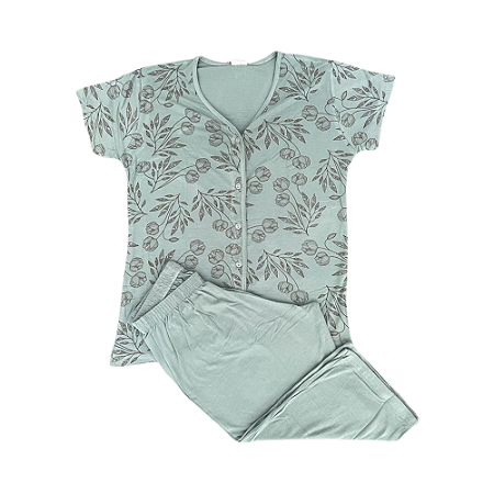 Pijama Meia Manga Aberto Pescador Feminino Adulto - Lily Pijamas