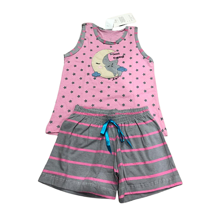 Pijama Regata Infantil Feminino Bordado - Lily Pijamas