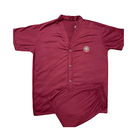 Pijama Masculino Meia Manga Aberto Adulto e Short Curto Liso - Lily Pijamas