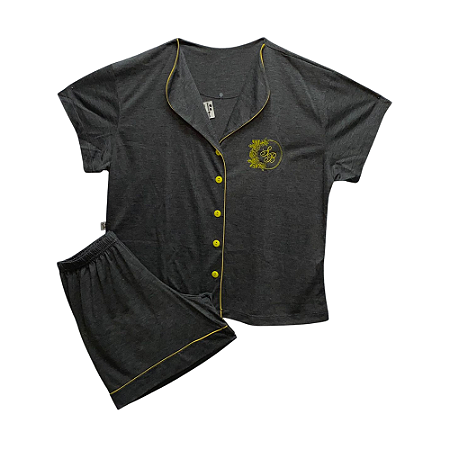 Pijama Adulto Feminino Americano Cinza - Lily Pijamas