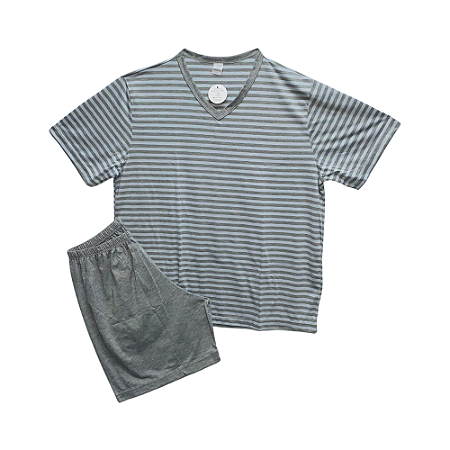 Pijama Masculino Adulto Camisa Cinza - Lily Pijamas