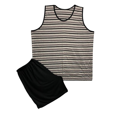 Pijama Camiseta Masculino Adulto Listrado - Lily Pijamas