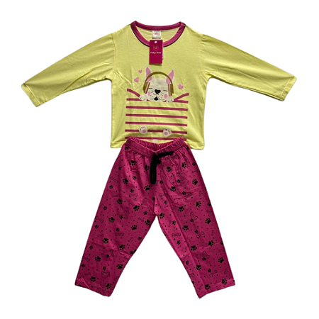 Pijama Infantil Feminino Longo Dog Fone - Lily Pijamas