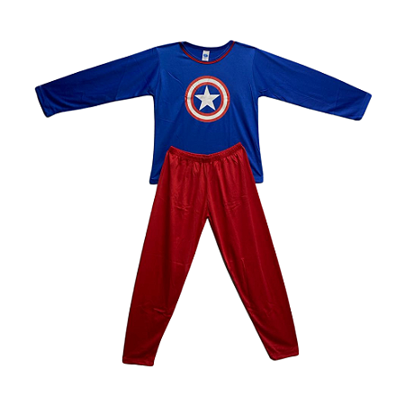 Pijama Infantil Masculino Longo Capitão America - Lily Pijamas