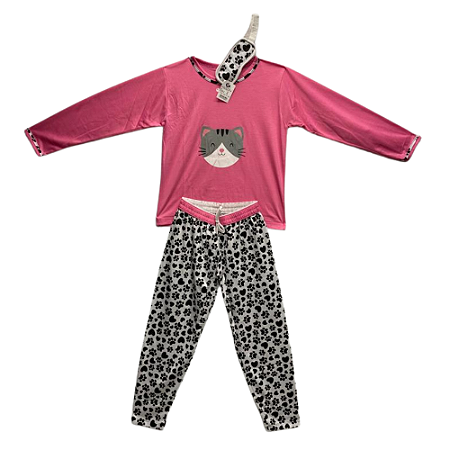 Pijama Infantil Feminino Longo Gatinho - Lily Pijamas