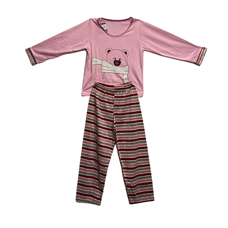 Pijama Infantil Feminino Longo Urso - Lily Pijamas