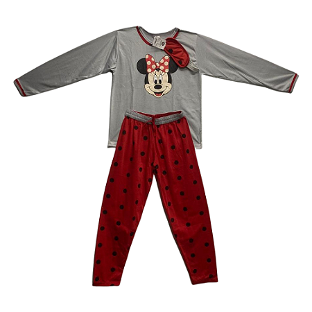 Pijama Infantil Feminino Longo Minnie Com Tapa Olhos - Lily Pijamas