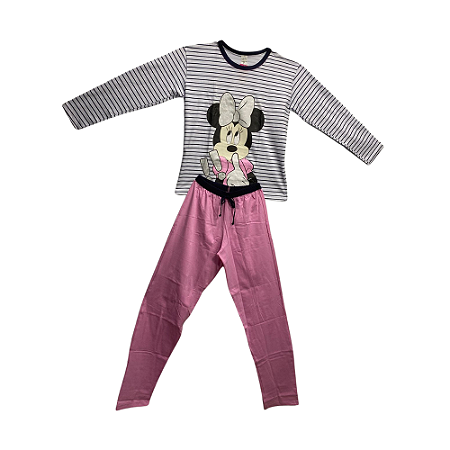 Pijama Longo Adulto Feminino Minnie - Lily Pijamas