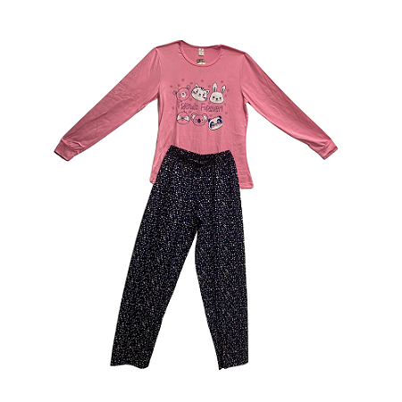 Pijama Longo Adulto Feminino Animais - Lily Pijamas