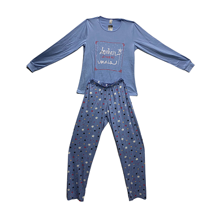 Pijama Longo Adulto Feminino Sonhar Ainda Mais - Lily Pijamas