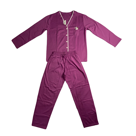 Pijama Longo Adulto Feminino Aberto Moletinho Laço - Lily Pijamas